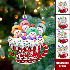 Personalized Snowman Family Christmas Ornament