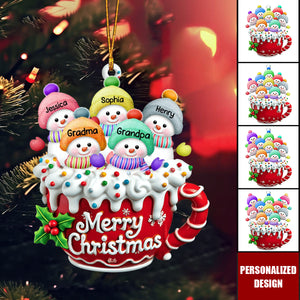 Personalized Snowman Family Christmas Ornament