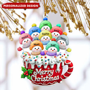 Personalized Snowman Family Christmas Ornament