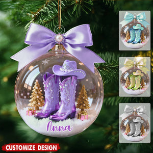 Personalized Boot Christmas Ornament - Gift For Cowboy Cowgirl