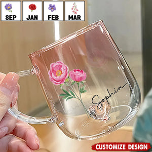 You Are The Most Beautiful Flower - Personalized Pink Gradient Glass Mug