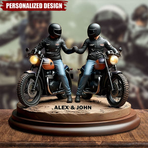 Old Biker Dad-Personalized Biker Shaped Acrylic Plaque