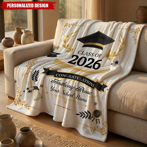 Personalized Graduation Blanket-Class of 2026 Senior Gift