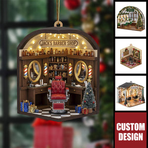 Personalized Hair Salon Christmas Ornament - Gift For Hairdresser