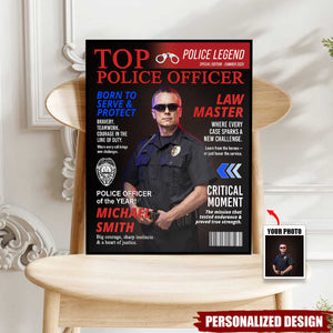 Personalized Police Officer Magazine Cover Poster-Police Officer Gifts