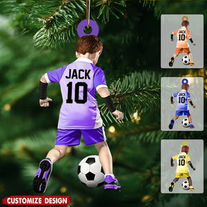 Personalized Soccer Christmas Ornament, Sport Christmas Ornament - Gift For Soccer Lover