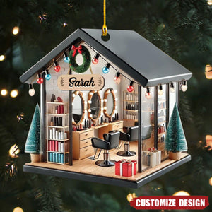 2025 New Release Personalized Hair Salon Acrylic Ornament Gift For Hairdresser