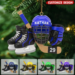 New Release - Personalized Hockey Set Ornament - Gift For Hockey Lovers