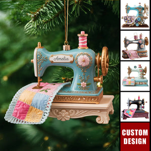 Personalized Sewing Machine acrylic Ornament 2025 - Gift for Quilter, Seamstress