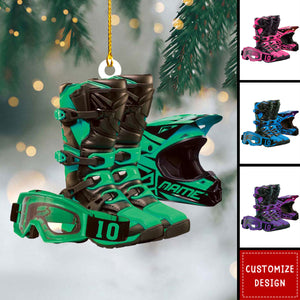 Personalized Motocross Ornament - Christmas Gift For Rider