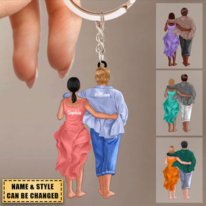 Personalized Back View Couple Acrylic Keychain