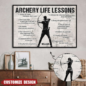 Personalized Archery Life Lessons Poster-Gift For Archery Lovers