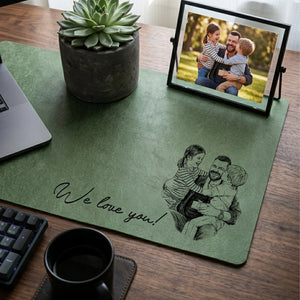 We Love You Personalized Desk Mat - Father's Day Gift For Husband, Dad