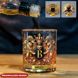 Lion/ Eagle/ Horse Coat Of Arms-Personalized Whiskey Glass