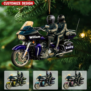 Personalized Motorcycle Christmas Ornament, Custom Biker Name Ornament - Gift for Biker Lover