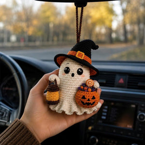 Crochet Ghost Cat,Crochet Ghost Cute Halloween Ornament