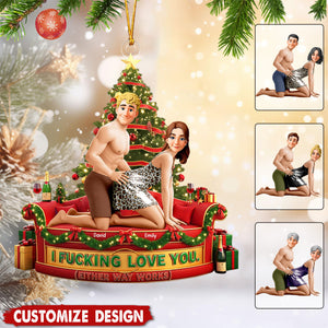 I Love F*ck You - Personalized Christmas Ornament - Gift For Couple