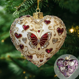 Butterfly Heart Acrylic Christmas Ornament-Gifts For Friends, Xmas Gift For Her