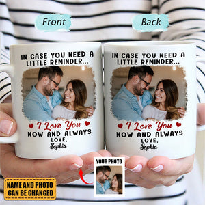 Custom Photo In Case You Need A Little Reminder - Gift For Couples, Husband, Wife - Personalized Mug