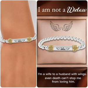 For Memorial-I'm a Wife to a Husband Personalized Name Bead Bracelet