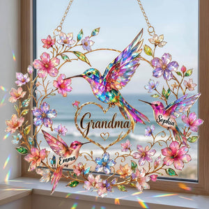 Personalized Hummingbird Suncatcher - Gift For Mom Grandma