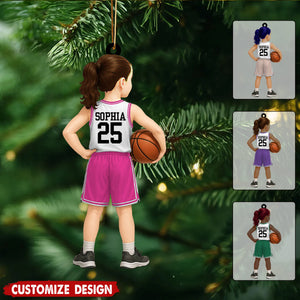 Personalized Kid Basketball Player Ornament - Gift For Basketball Young Lovers - 2025 New Release