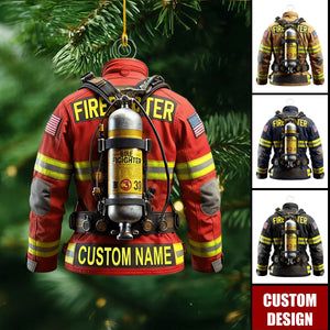 Christmas Personalized Firefighter Uniform Ornament - Gift For Firefighter