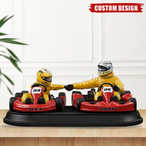 Kart Racing Loving Dad & Kid - Personalized Acrylic Plaque, Father's Day Gift for Dad, Gift for Husband