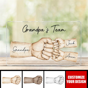 Daddy's Team Fist Bump Personalized Acrylic Plaque