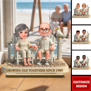 Growing Old Together-Personalized Couple Wooden Plaque