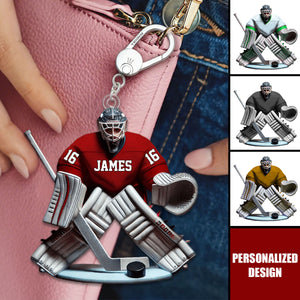 Personalized Hockey Goalie Keychain