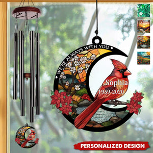 When Cardinals Appear,Angels Are Near-Memorial Personalized Wind Chime Suncatcher