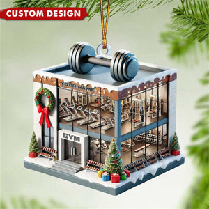 Personalized Gym Christmas Ornament with Dumbbell - Gift For Fitness Lovers - 2024 New Release