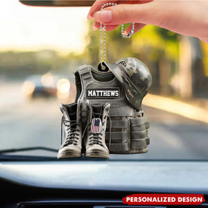 Personalized Veteran Military Christmas Ornament-Gift For Dad Grandpa