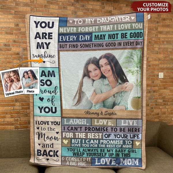 I Love You To The Moon & Back - Personalized Photo Blanket