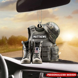 Personalized Veteran Military Christmas Ornament-Gift For Dad Grandpa