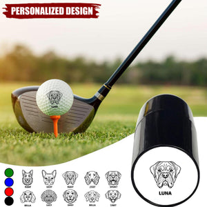 Dogs Make Me Happy-Personalized Golf Ball Stamp With Metal Storage Box