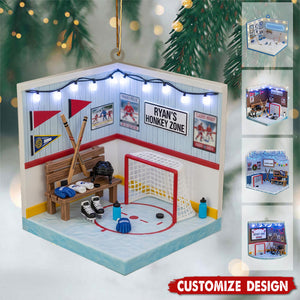 Personalized Hockey Ornament, Hockey Player Christmas Keepsake, Hockey Sport Gifts, Hockey Ornament