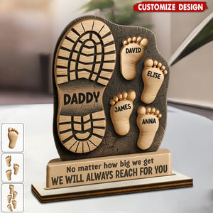 Your Footsteps Led Our Way - Family Personalized Shaped 2-Layered Wooden Plaque With Flat Stand