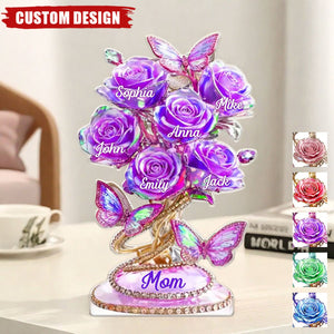 Each Rose Holds A Piece Of Your Heart - Personalized Acrylic Plaque - Mother's Day