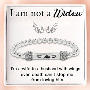 For Memorial-I'm a Wife to a Husband Personalized Name Bead Bracelet