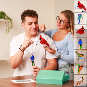 Stained Glass Humming Birds Suncatcher - Gift For Bird Lovers