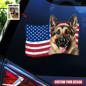 America personalized dog flag printed decal - gift for dog lovers