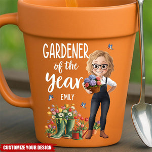 Custom Plant Pot Ceramic Mug - Personalized Garden Gifts For Gardeners - Plant Parent Vibes - Flower Pot Mug