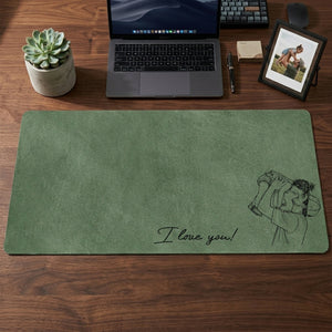 We Love You Personalized Desk Mat - Father's Day Gift For Husband, Dad