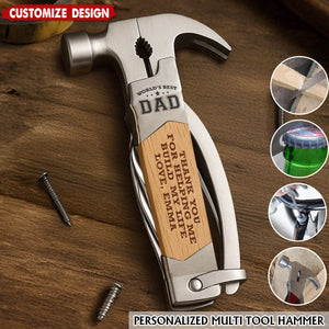 Built With Love, Dad - Family Personalized Multi Tool Hammer - Father's Day, Gift For Dad, Grandpa