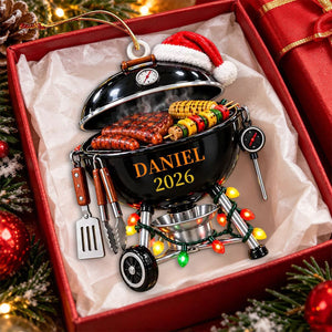 Custom Name Christmas BBQ Gifts For Grill Masters - Personalized Acrylic Ornament