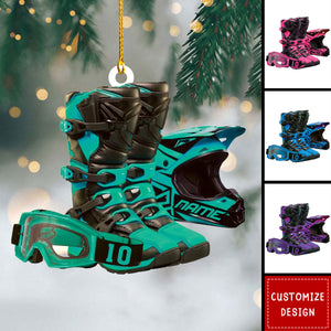Personalized Motocross Ornament - Christmas Gift For Rider