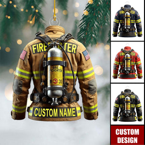 Christmas Personalized Firefighter Uniform Ornament - Gift For Firefighter