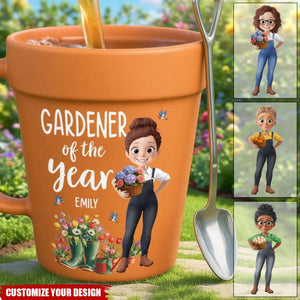 Custom Plant Pot Ceramic Mug - Personalized Garden Gifts For Gardeners - Plant Parent Vibes - Flower Pot Mug